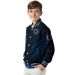 indianapolis colts triple side stripes blue black varsity jacket best selling.webp