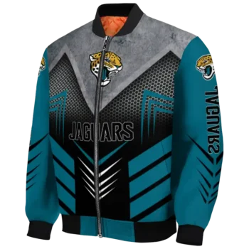 jacksonville jaguars arrow layer teal black bomber jacket best selling