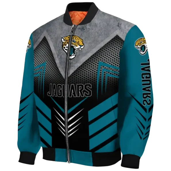 jacksonville jaguars arrow layer teal black bomber jacket best selling