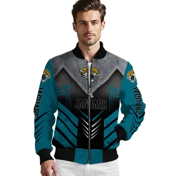 jacksonville jaguars arrow layer teal black bomber jacket high quality