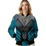 jacksonville jaguars arrow layer teal black bomber jacket best selling