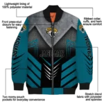 jacksonville jaguars arrow layer teal black bomber jacket best selling