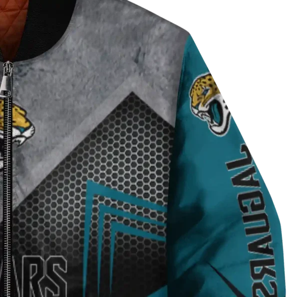 jacksonville jaguars arrow layer teal black bomber jacket premium grade