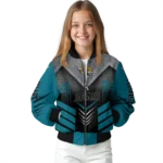 jacksonville jaguars arrow layer teal black bomber jacket best selling