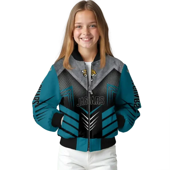 jacksonville jaguars arrow layer teal black bomber jacket top rated