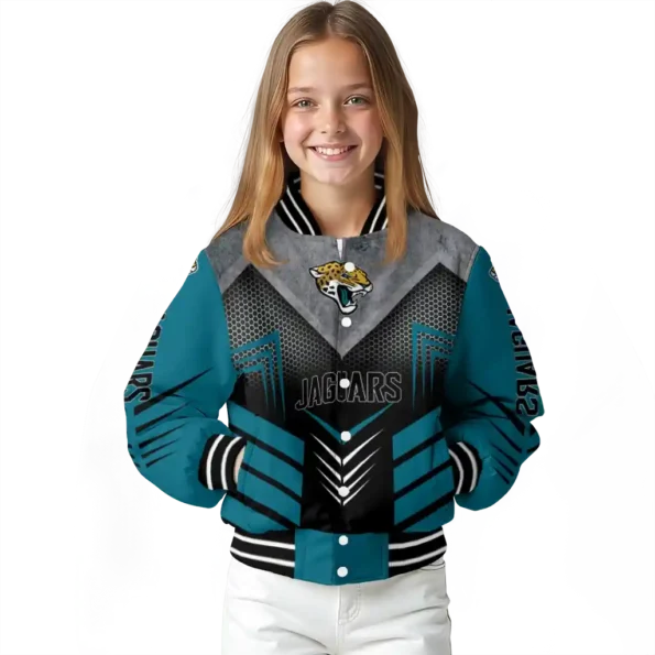 jacksonville jaguars arrow layer teal black varsity jacket top rated.webp