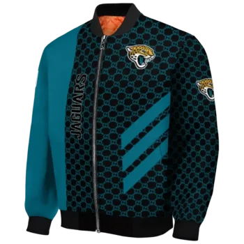 jacksonville jaguars triple side stripes teal black bomber jacket best selling
