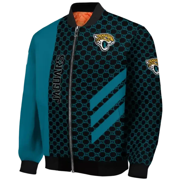 jacksonville jaguars triple side stripes teal black bomber jacket best selling