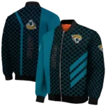jacksonville jaguars triple side stripes teal black bomber jacket best selling