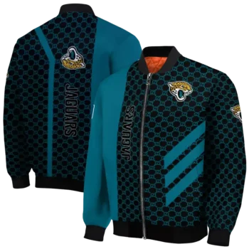 jacksonville jaguars triple side stripes teal black bomber jacket fashion forward