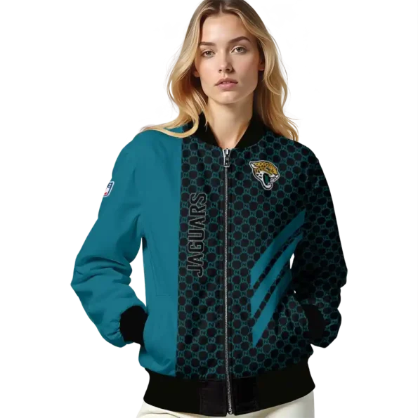 jacksonville jaguars triple side stripes teal black bomber jacket latest model