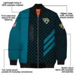 jacksonville jaguars triple side stripes teal black bomber jacket best selling