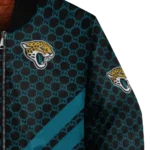 jacksonville jaguars triple side stripes teal black bomber jacket best selling