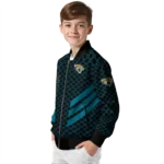 jacksonville jaguars triple side stripes teal black bomber jacket best selling
