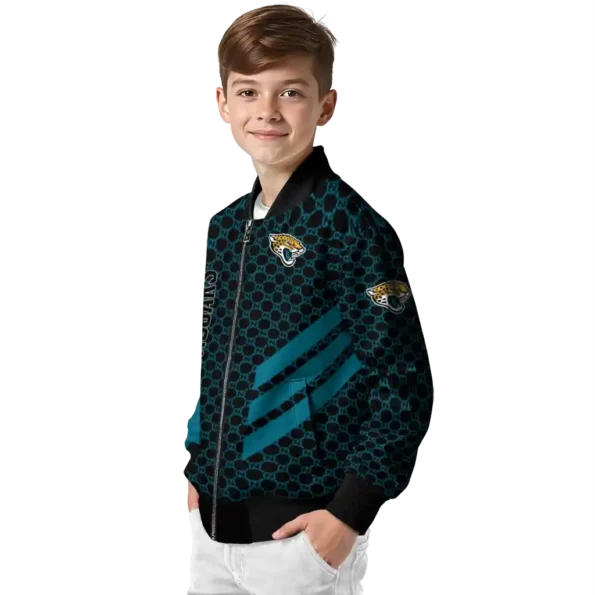 jacksonville jaguars triple side stripes teal black bomber jacket trendy