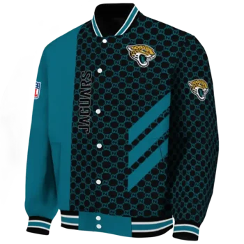 jacksonville jaguars triple side stripes teal black varsity jacket best selling.webp