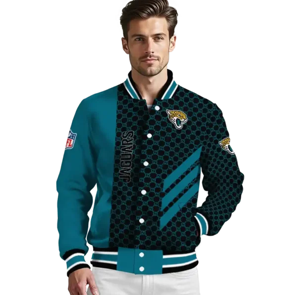 jacksonville jaguars triple side stripes teal black varsity jacket high quality.webp
