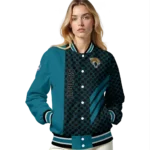 jacksonville jaguars triple side stripes teal black varsity jacket best selling.webp
