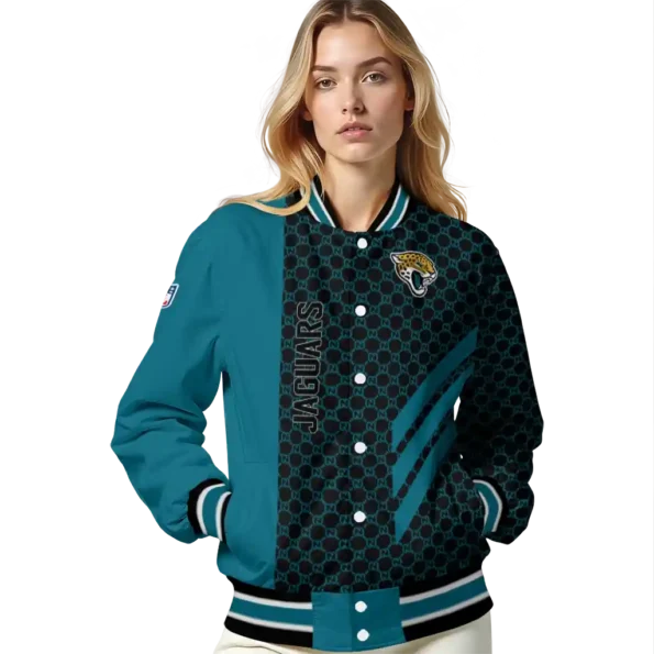 jacksonville jaguars triple side stripes teal black varsity jacket latest model.webp