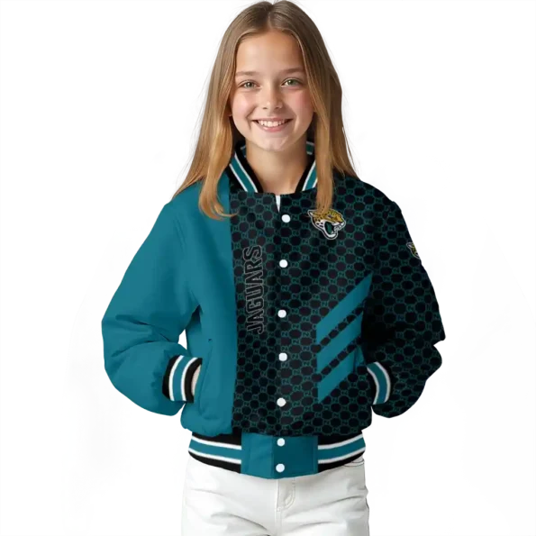 jacksonville jaguars triple side stripes teal black varsity jacket top rated.webp