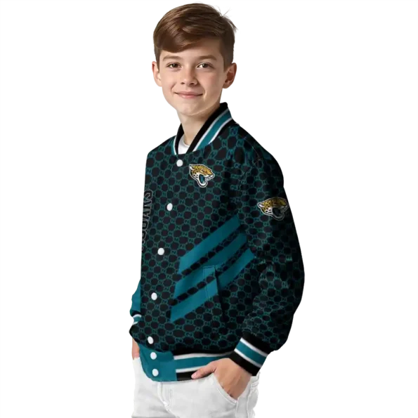 jacksonville jaguars triple side stripes teal black varsity jacket trendy.webp