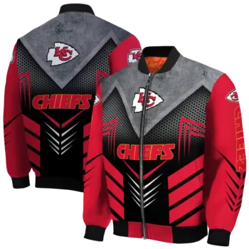 kansas city chiefs arrow layer red black bomber jacket fashion forward