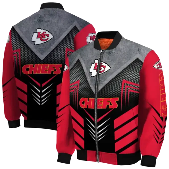 kansas city chiefs arrow layer red black bomber jacket fashion forward