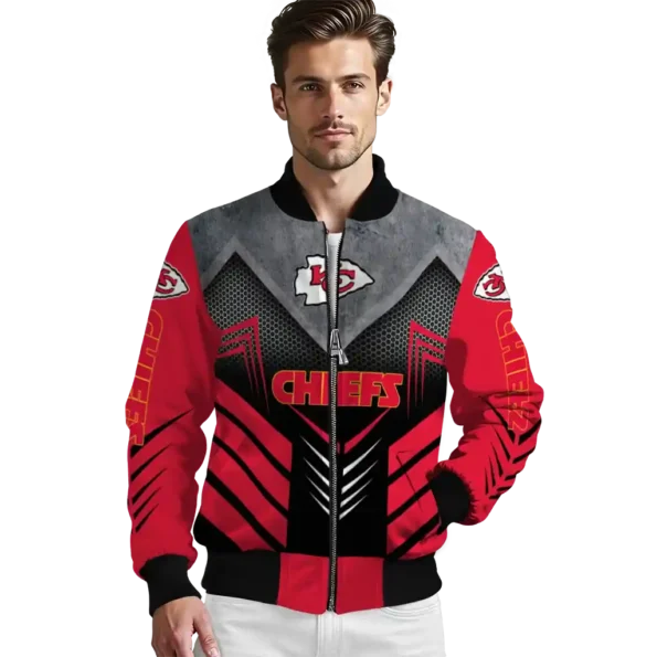kansas city chiefs arrow layer red black bomber jacket high quality