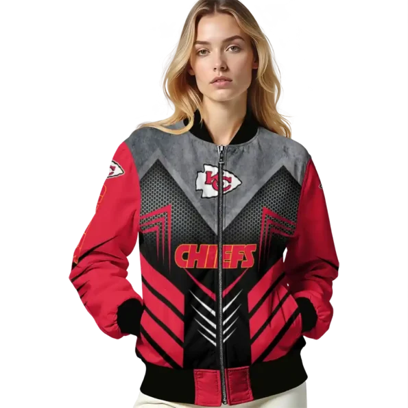 kansas city chiefs arrow layer red black bomber jacket latest model