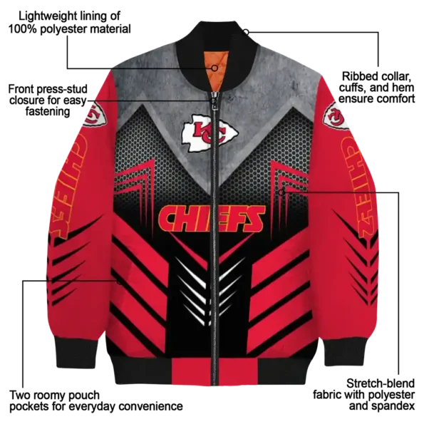 kansas city chiefs arrow layer red black bomber jacket new arrival
