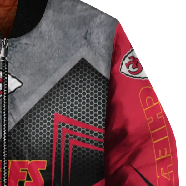 kansas city chiefs arrow layer red black bomber jacket premium grade