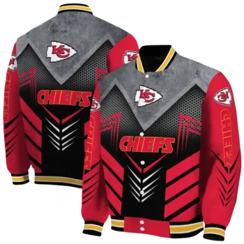 kansas city chiefs arrow layer red black varsity jacket fashion forward