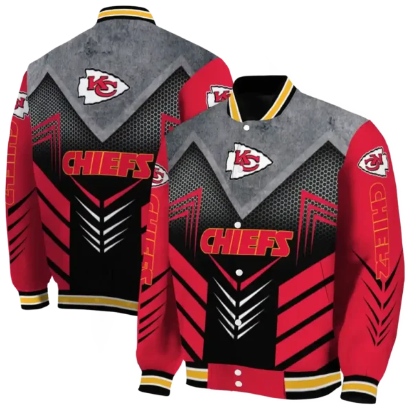 kansas city chiefs arrow layer red black varsity jacket fashion forward