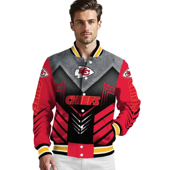 kansas city chiefs arrow layer red black varsity jacket high quality