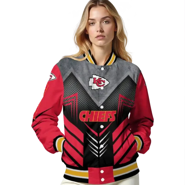 kansas city chiefs arrow layer red black varsity jacket latest model