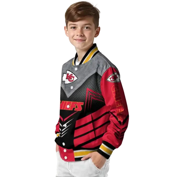 kansas city chiefs arrow layer red black varsity jacket trendy