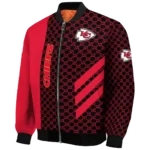 kansas city chiefs triple side stripes red black bomber jacket best selling