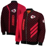kansas city chiefs triple side stripes red black bomber jacket best selling