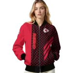 kansas city chiefs triple side stripes red black bomber jacket best selling