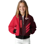 kansas city chiefs triple side stripes red black bomber jacket best selling
