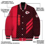 kansas city chiefs triple side stripes red black varsity jacket best selling