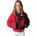 kansas city chiefs triple side stripes red black varsity jacket best selling