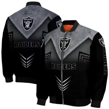 las vegas raiders arrow layer black bomber jacket fashion forward