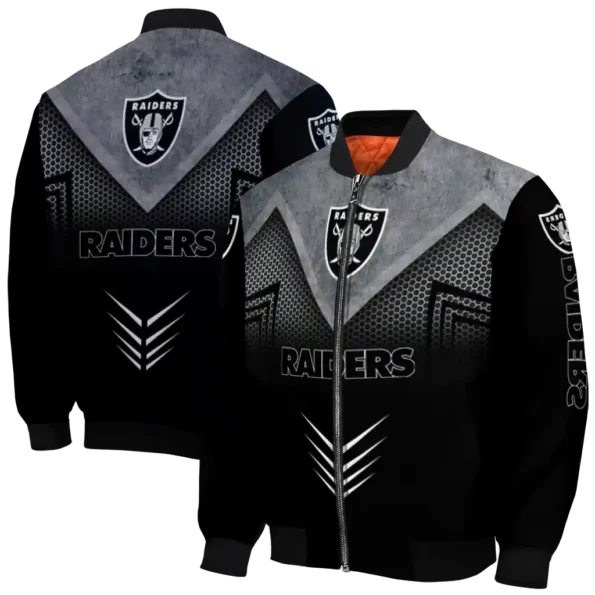 las vegas raiders arrow layer black bomber jacket fashion forward