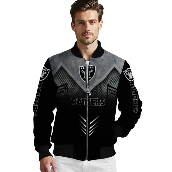 las vegas raiders arrow layer black bomber jacket high quality