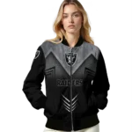 las vegas raiders arrow layer black bomber jacket best selling