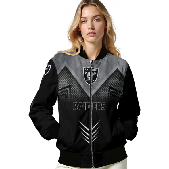 las vegas raiders arrow layer black bomber jacket latest model