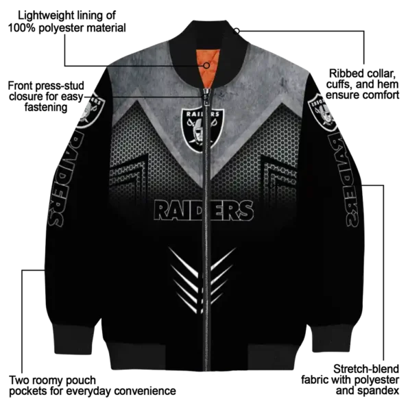 las vegas raiders arrow layer black bomber jacket new arrival