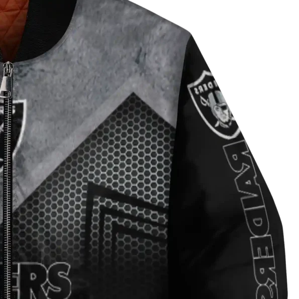 las vegas raiders arrow layer black bomber jacket premium grade