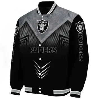 las vegas raiders arrow layer black varsity jacket best selling